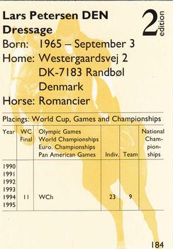 1995 Collect-A-Card Equestrian #184 Lars Petersen / Romancier Back